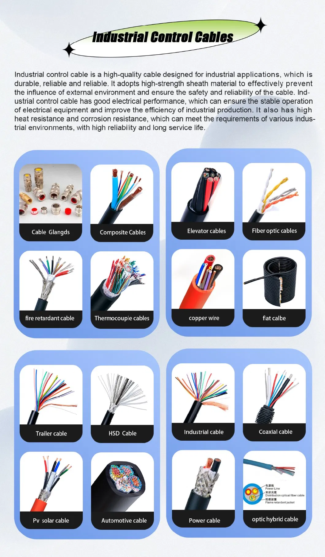 Flame Retardant 450/750V AC and DC Multi Core Hv EV Power Electrical Charging Wire Cable