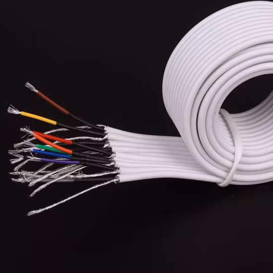 Medical Biocompatible TPU Flat Ribbon Cable Shielded Tinned Copper/Tinsel Cable ECG Cable 2 to 13 Parallel Wire Optional
